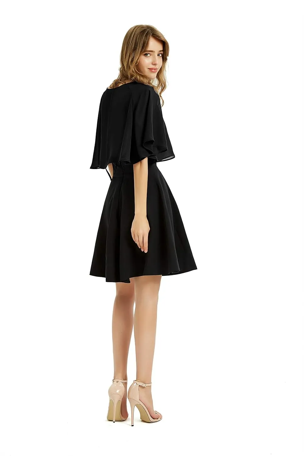 Women's Soft Chiffon Shawl Wraps Shrug for Evening Dress Wedding Cape Bolero Flapper Cover Up