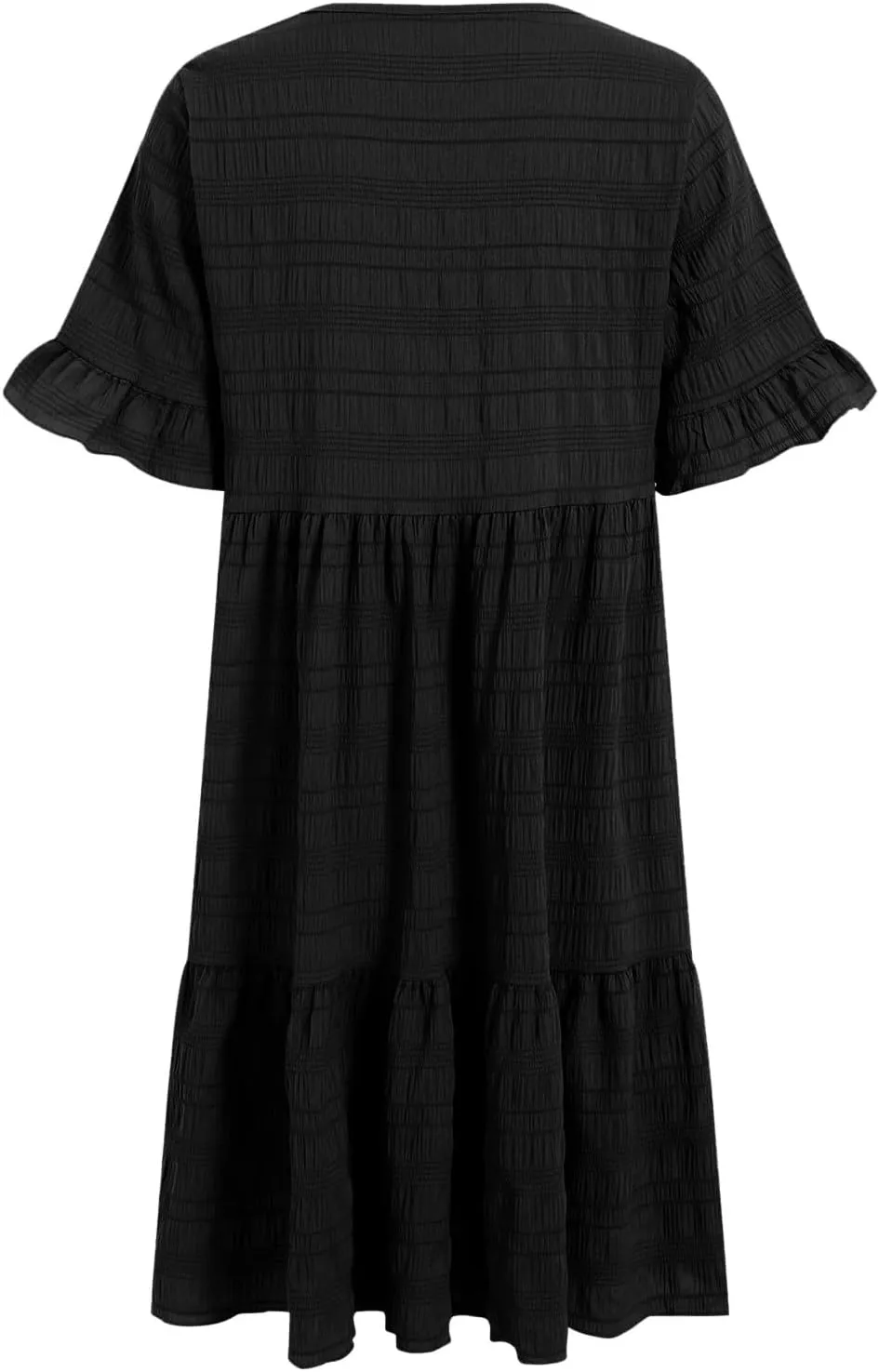 Women's Summer Dresses 2025 Beach Casual Boat Neck Loose Lightweight Soft Sundress Ruffle Short Sleeve Mini Dress