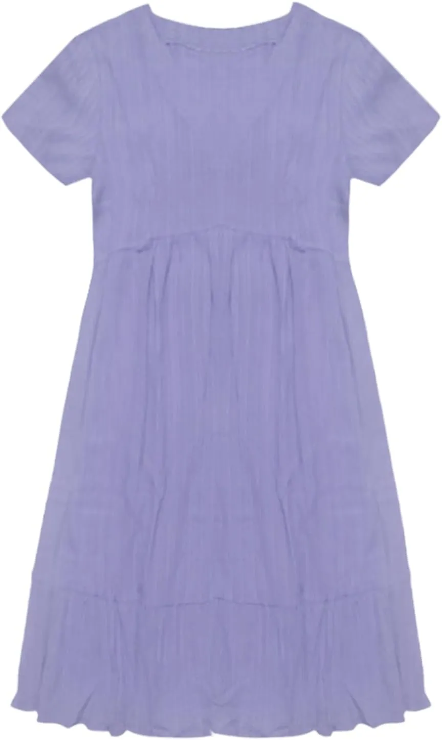 Womens Summer Dresses 2025 Spring Maxi Dresses Vacation Casual Tshirt Eyelet Linen Modest