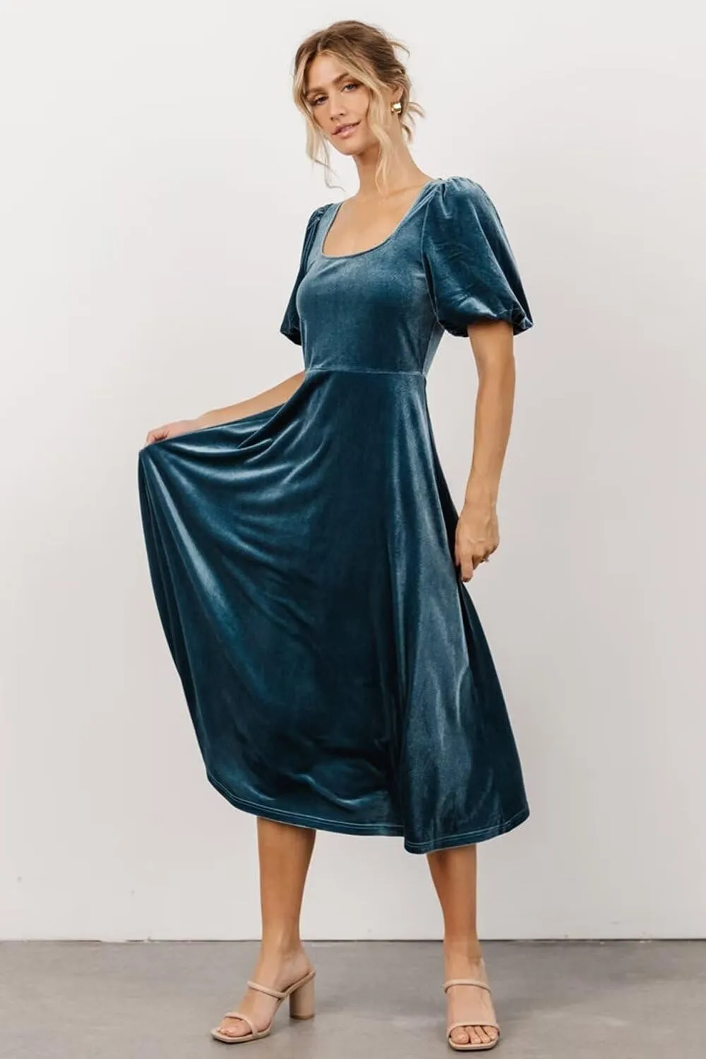 Xijun Women's Velvet Maxi Dresses Midi Length Bridesmaid Dress Formal Evening Wedding Party Gowns