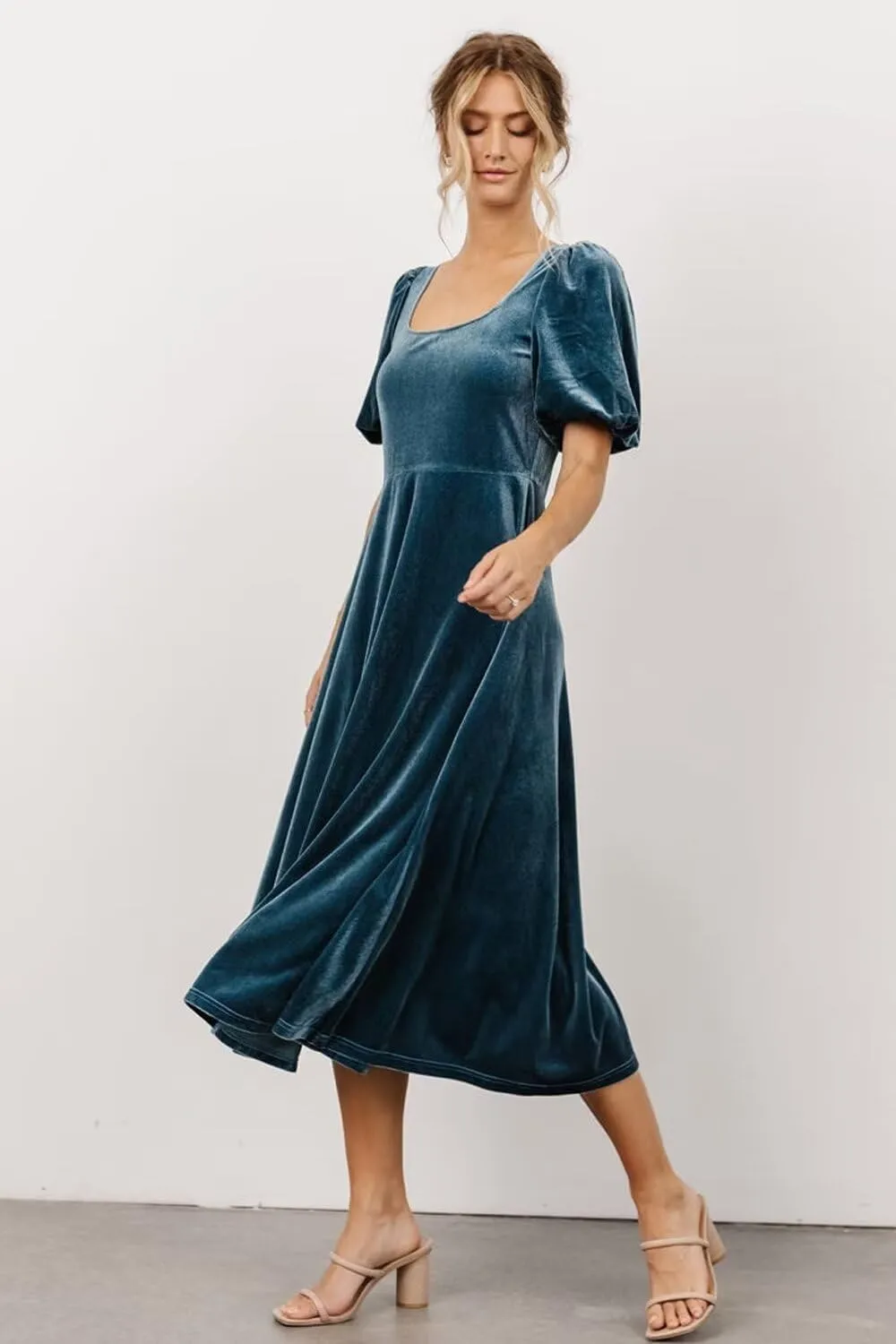 Xijun Women's Velvet Maxi Dresses Midi Length Bridesmaid Dress Formal Evening Wedding Party Gowns