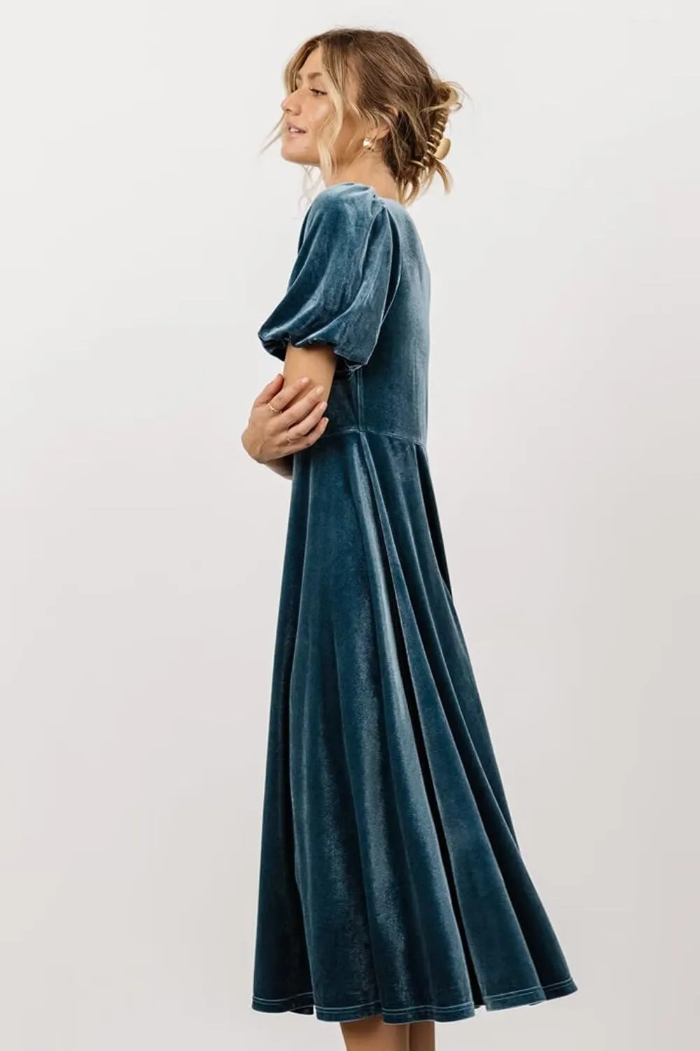 Xijun Women's Velvet Maxi Dresses Midi Length Bridesmaid Dress Formal Evening Wedding Party Gowns