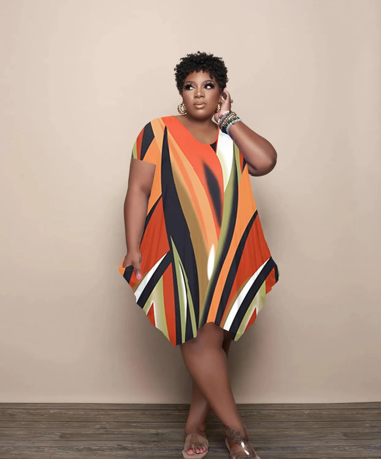 YeGine Oversize Tshirt Dress for Women Casual Plus Size Short Sleeves Midi Tunic Dresses with Pockets