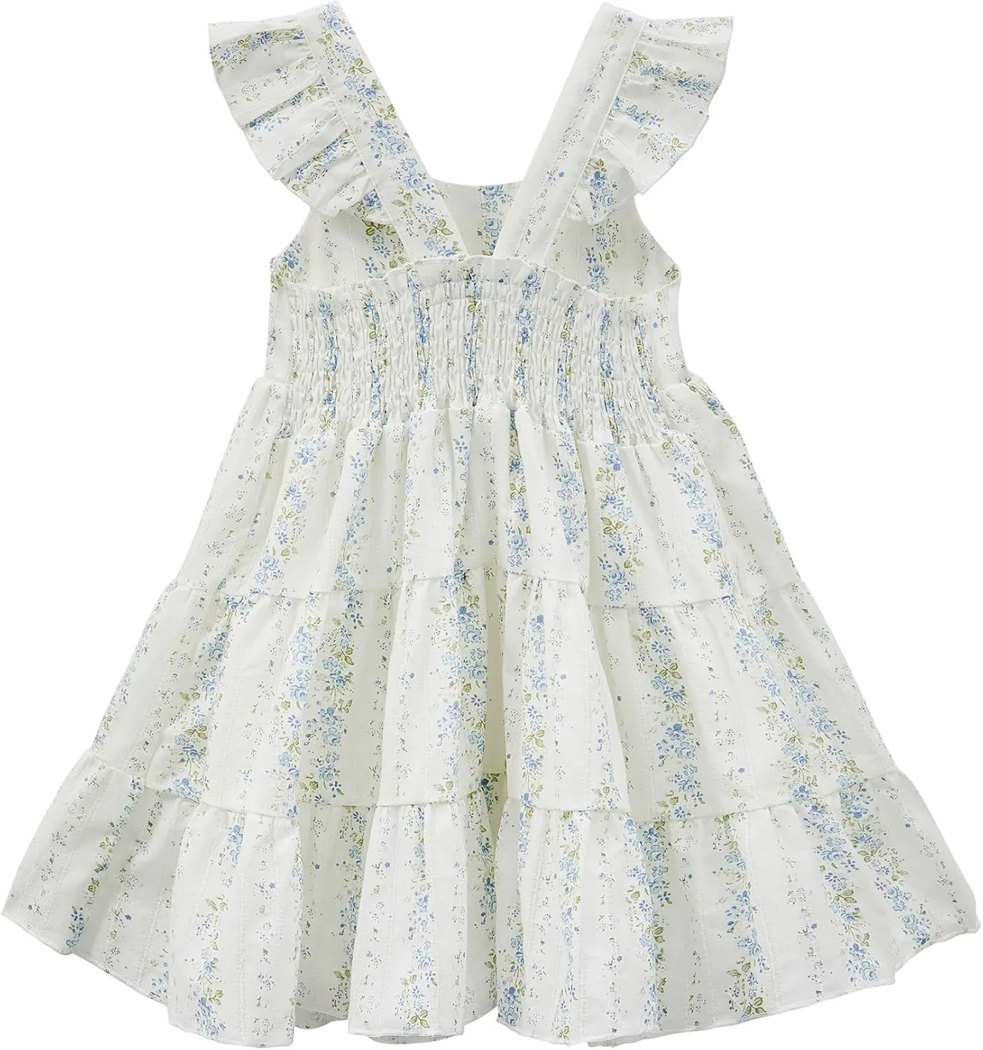 Zando Toddler Dress for Girls Ruffle Sleeveless Baby Girl Clothes Flower Summer Beach Sundress Baby Girl Dress 1-4T