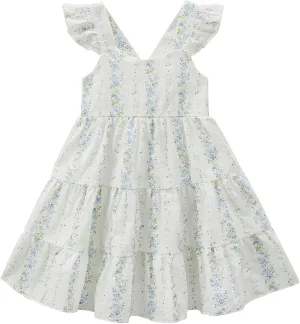 Zando Toddler Dress for Girls Ruffle Sleeveless Baby Girl Clothes Flower Summer Beach Sundress Baby Girl Dress 1-4T